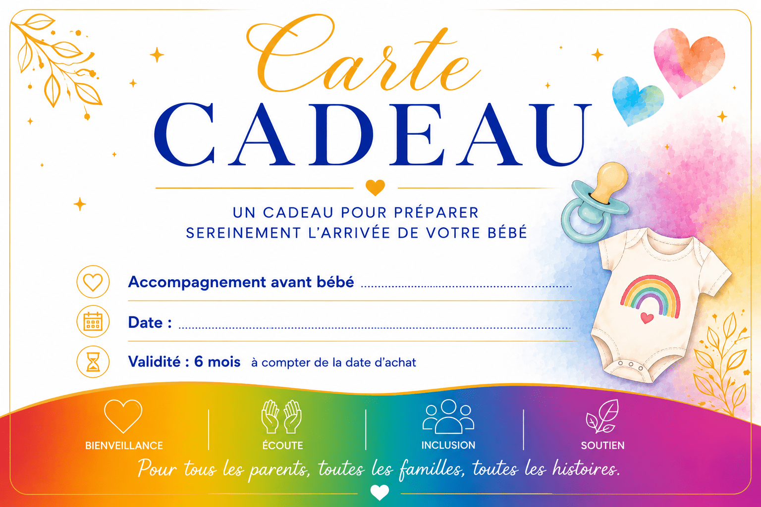 Carte cadeau avant bébé pour offrir un cadeau aux futurs parents