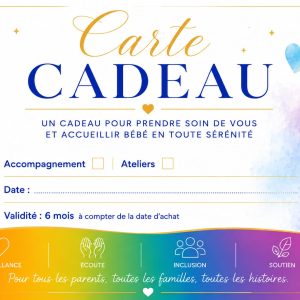 Vous cherchez un cadeau vraiment utile pour une naissance ou une baby shower ? Offrez la carte cadeau Séverine Accueillir Bébé — valable sur tous les services : garde de nuit, visites postnatales, ateliers bébé, soutien allaitement et bien plus encore. Disponible en ligne, livraison immédiate par email. Pour toutes les familles, sans jugement. 🏳️‍🌈
