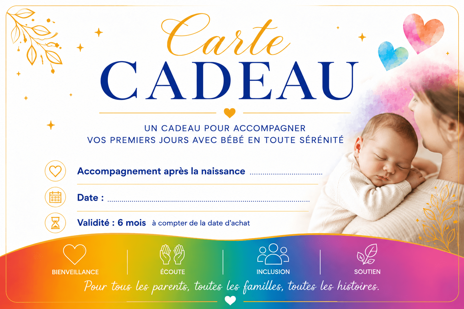 🍼 Carte cadeau – Après la naissance, à domicile