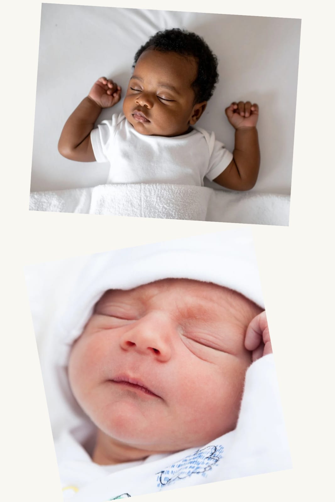 Bébé paisiblement endormi dans son lit, illustrant le sommeil du nourrisson.