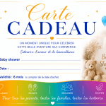 Carte cadeau Baby Shower pour célébrer l’arrivée d’un bébé avec une animation personnalisée