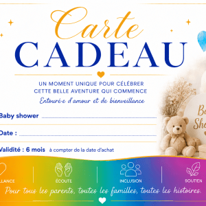 Carte cadeau Baby Shower pour célébrer l’arrivée d’un bébé avec une animation personnalisée