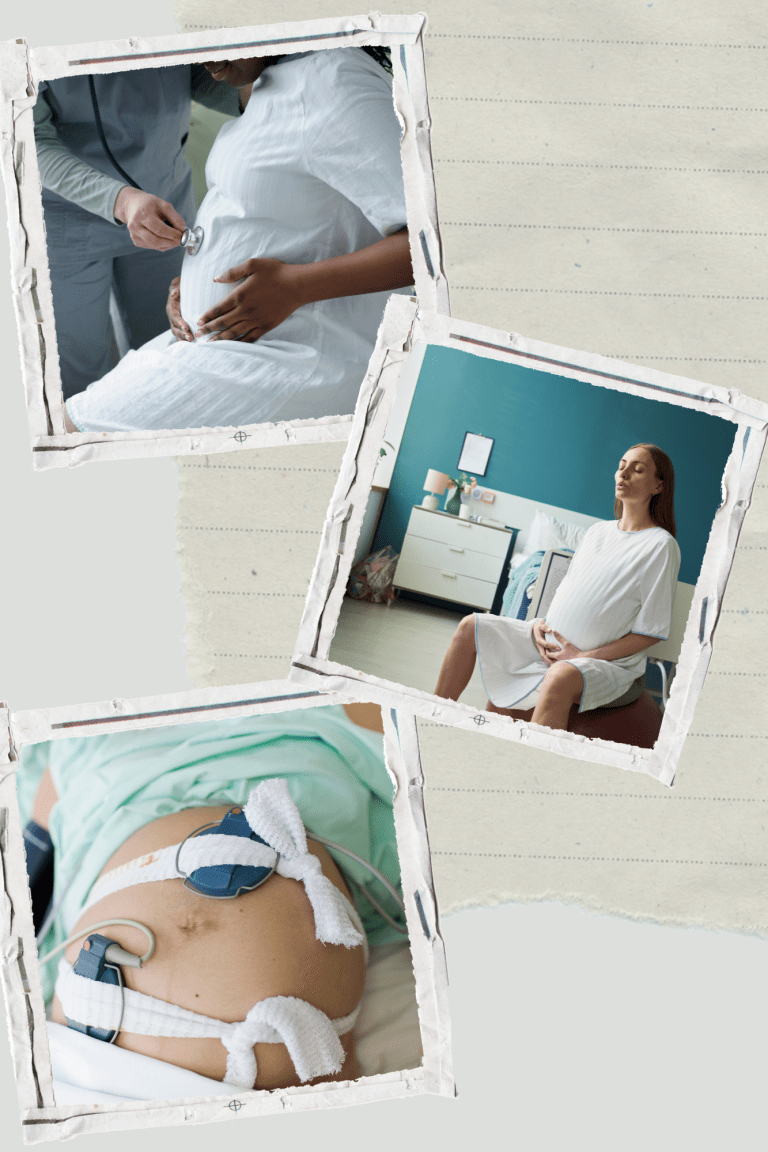 Femme enceinte ressentant les premiers signes du travail avant l’accouchement