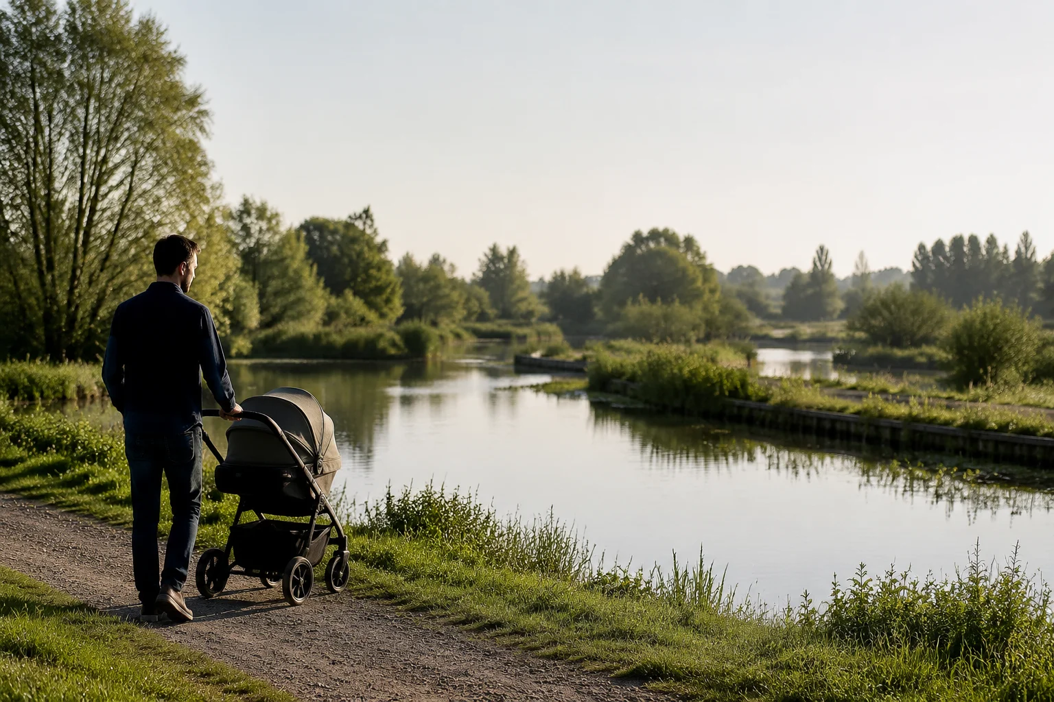 Co-parent promenant bébé, trouvant sa place au quotidien